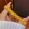 Wholesale of 2025 best-selling sand gold Sparkling Dance cat eye bead woven bracelets, women's beaded jewelry and beads details Picture