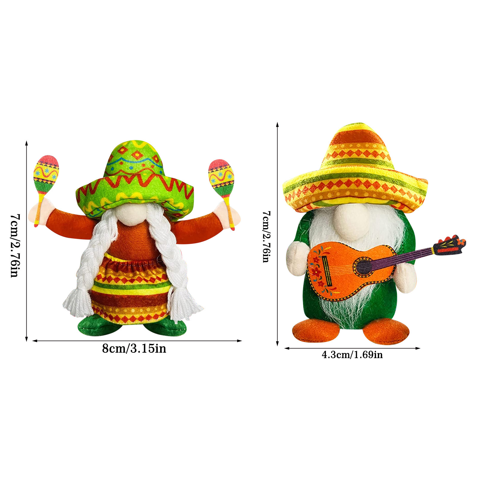 Cross-border 2022 Carnival Carnival faceless old man Hawaiian style Mexican straw hat doll adornment Item Picture