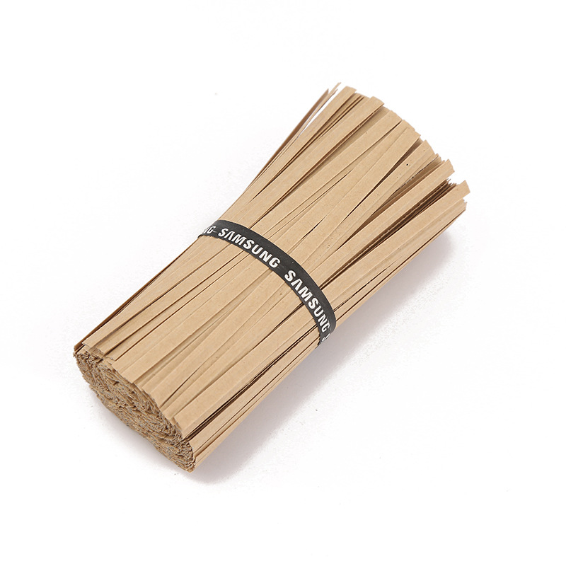 Manufacturers Wholesale Kraft Paper Rope Pvc Material Ribbon Embedded Iron Wire Food Packaging Bag Bread Bag Mouth Rope Specification drawing