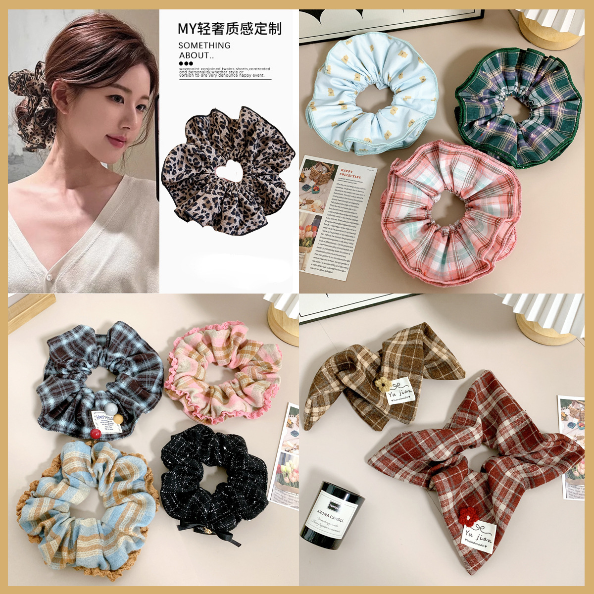 Autumn and winter extra-large large intestine hair band, Korean high-end high-elasticity rubber band hair tie, ladies' hair tie, hair accessory