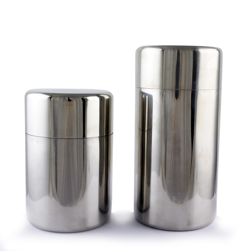 304 Stainless Steel Tea Can Double Lid Sealed Tea Can Universal Tea Can Portable Travel Grain Can Sealed Can Item Picture