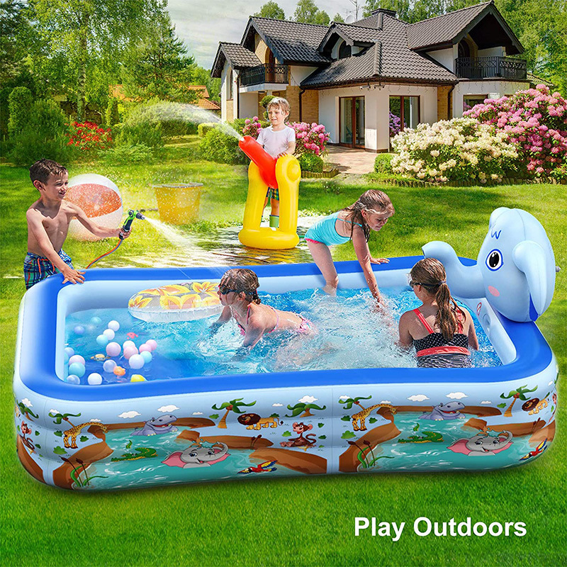 充气喷水游泳池户外草坪玩具折叠水池儿童洗澡盆戏水池大象喷水池详情图2
