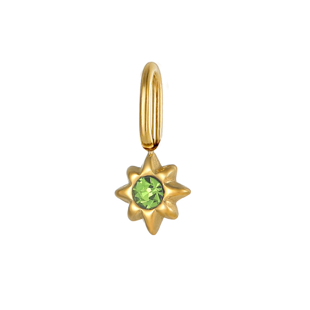 European and American cross-border exquisite titanium steel style micro-inlaid octagonal star diy pendant accessories, earrings, necklaces, jewelry accessories, pendants pic 20