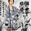 New Spring/Summer Chinese trend ink-wash painting home wear, long printed ice silk pajamas, high-end, sexy and fashionable four-piece set details Picture