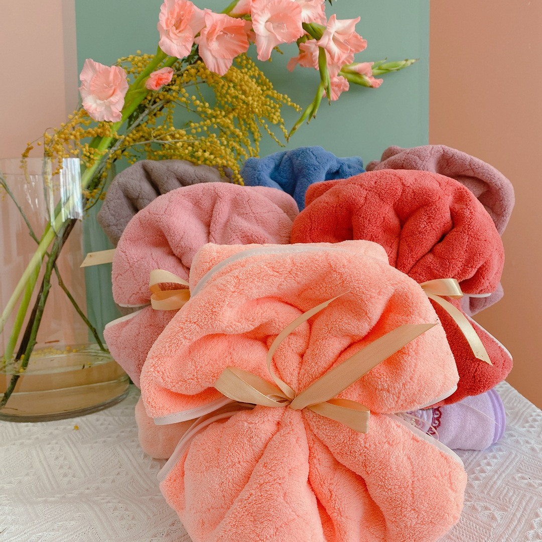 【 Chi Jia 】 Soft adult household European coral fleece cover towel, absorbent couple bath dry hair towel for face wiping