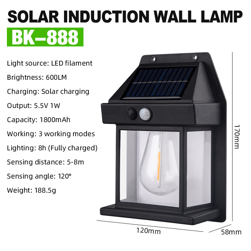 New solar-powered outdoor courtyard wall lamps, human-sensing household garden waterproof outdoor energy-saving street lamps Application Scenario