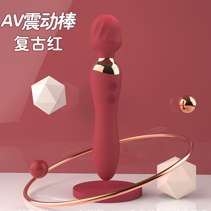 新女用双头硅胶A情趣V按摩震动棒广州公司外贸出巴基斯坦成人用品 GZJA-震动棒HC