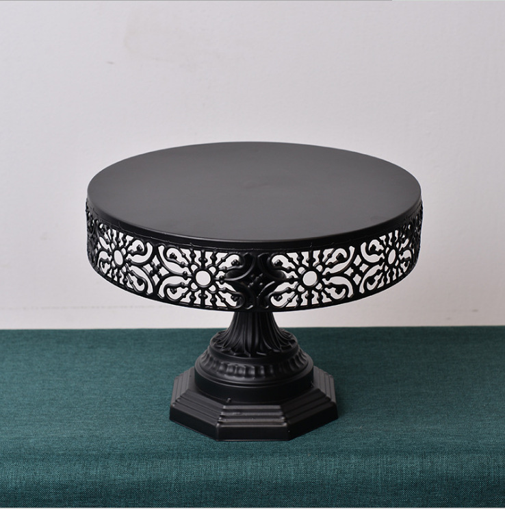European gold cake stand Round cake stand, metal wedding fruit tray stand Party celebration dessert display plate