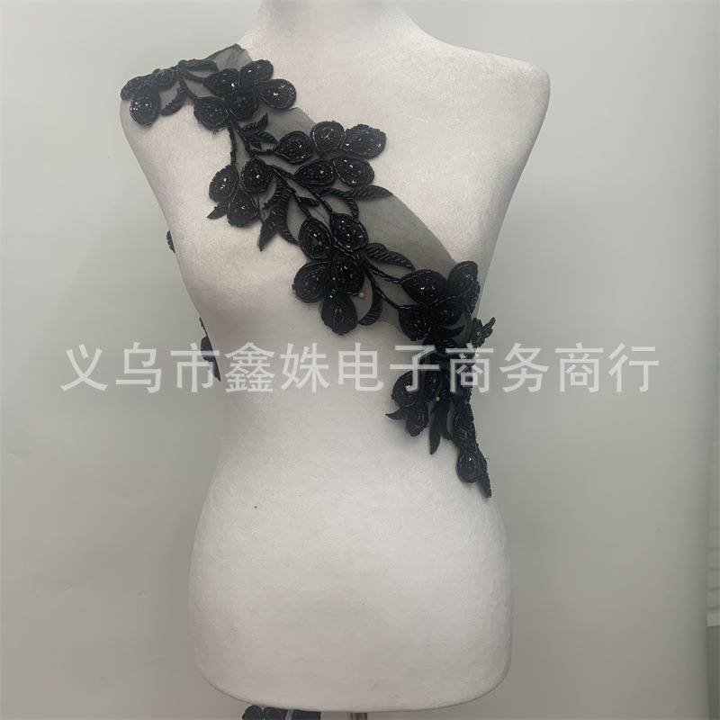 High-quality three-dimensional flower rhinestone imitation pearl embroidery DIY lace mesh lace collar decoration clothing accessories Application Scenario