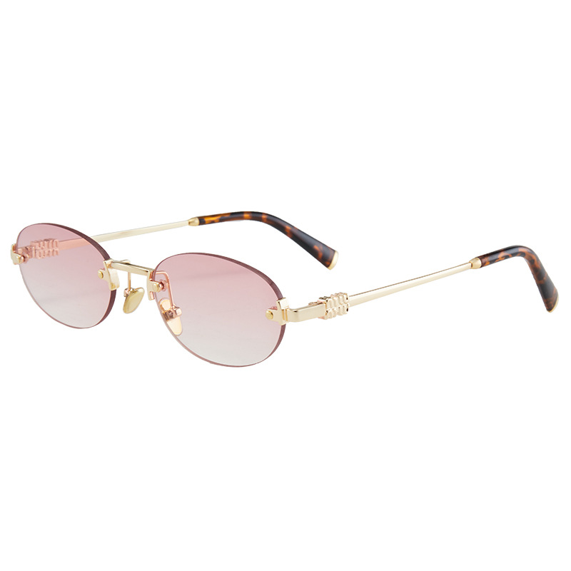 2025 New women's frameless sunglasses, European and American fashion, individual and trendy sunglasses, men's decorative and versatile glasses