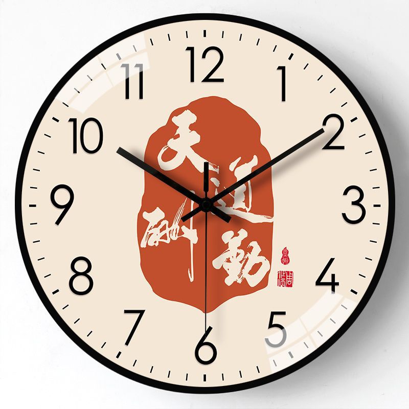 Clock hanging in the living room, home, new Chinese-style simple dining room, wall-mounted clock, silent, no need for drilling, bedroom, creative wall clock factory Application Scenario