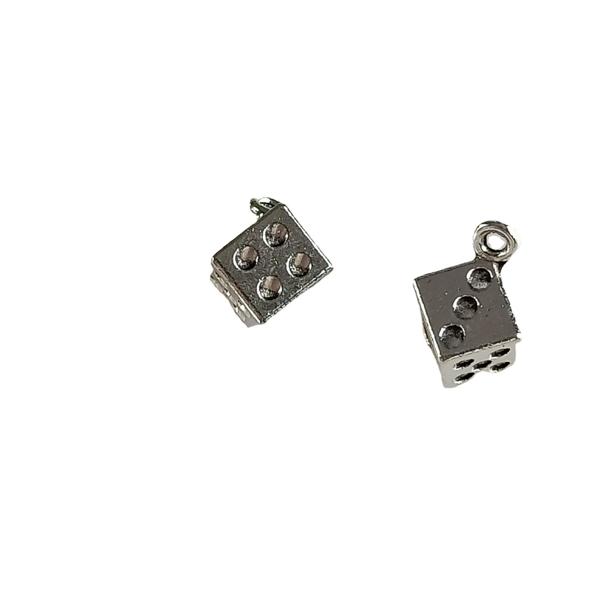 12*12mm foreign trade Tibetan silver square dice personalized bracelet, beaded pendant, diy factory wholesale Item Picture