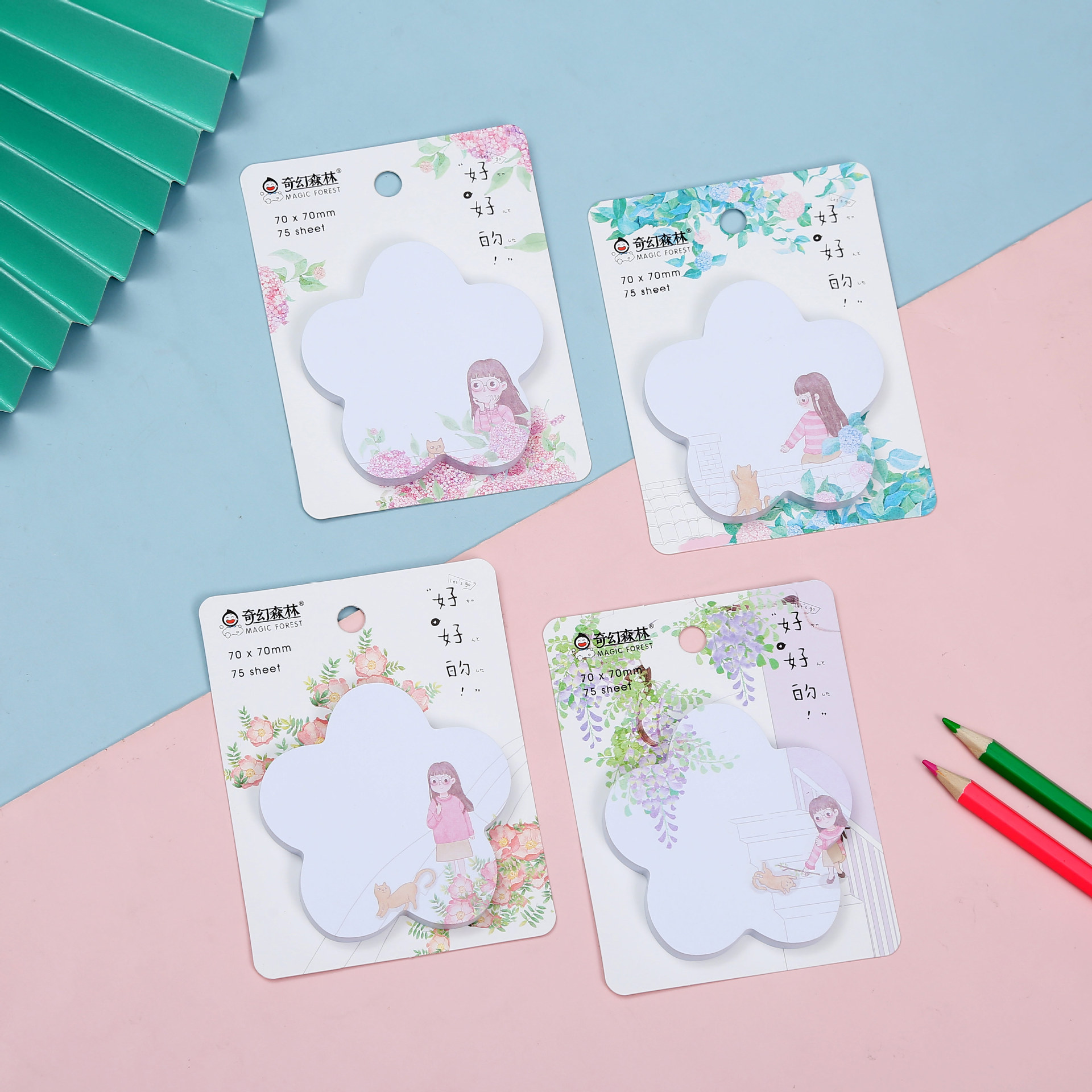New style sticky note cartoon Korean colorful cute and creative Daisy sticky note sticker, message diary N times post Specification image