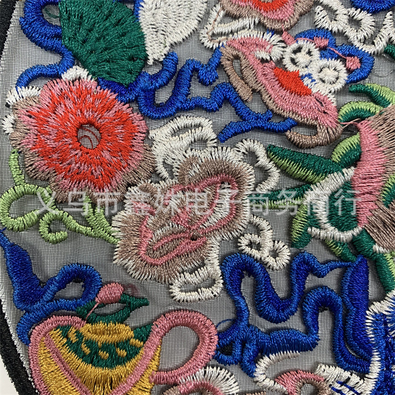 Circular ethnic-style fabric patchwork clothing accessories Specification image