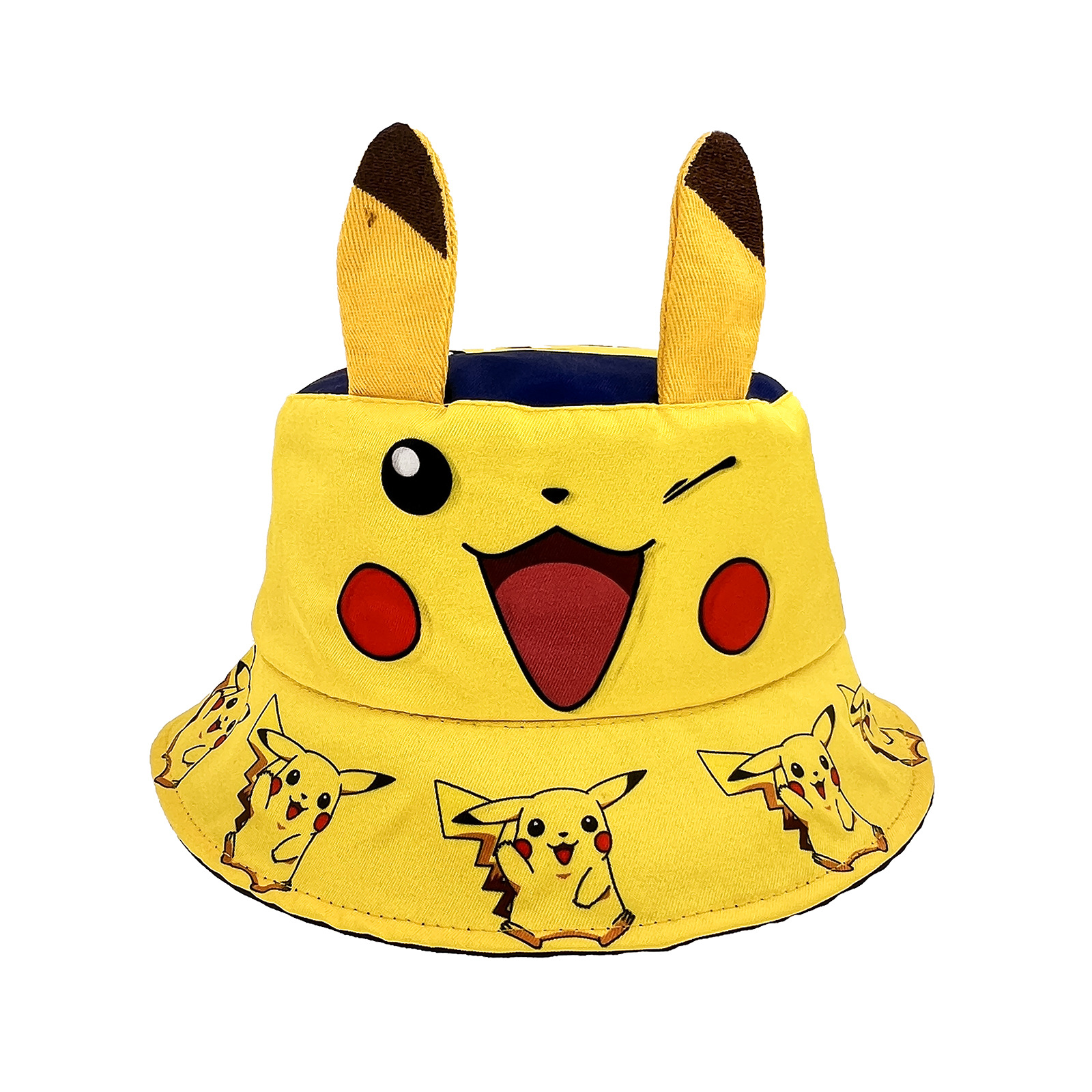 Cross Border Pikachu Fisherman Hat Children's Cute Cartoon Print Flowerpot Hat Elf Ear Shade Hat Sun Hat Application Scenario