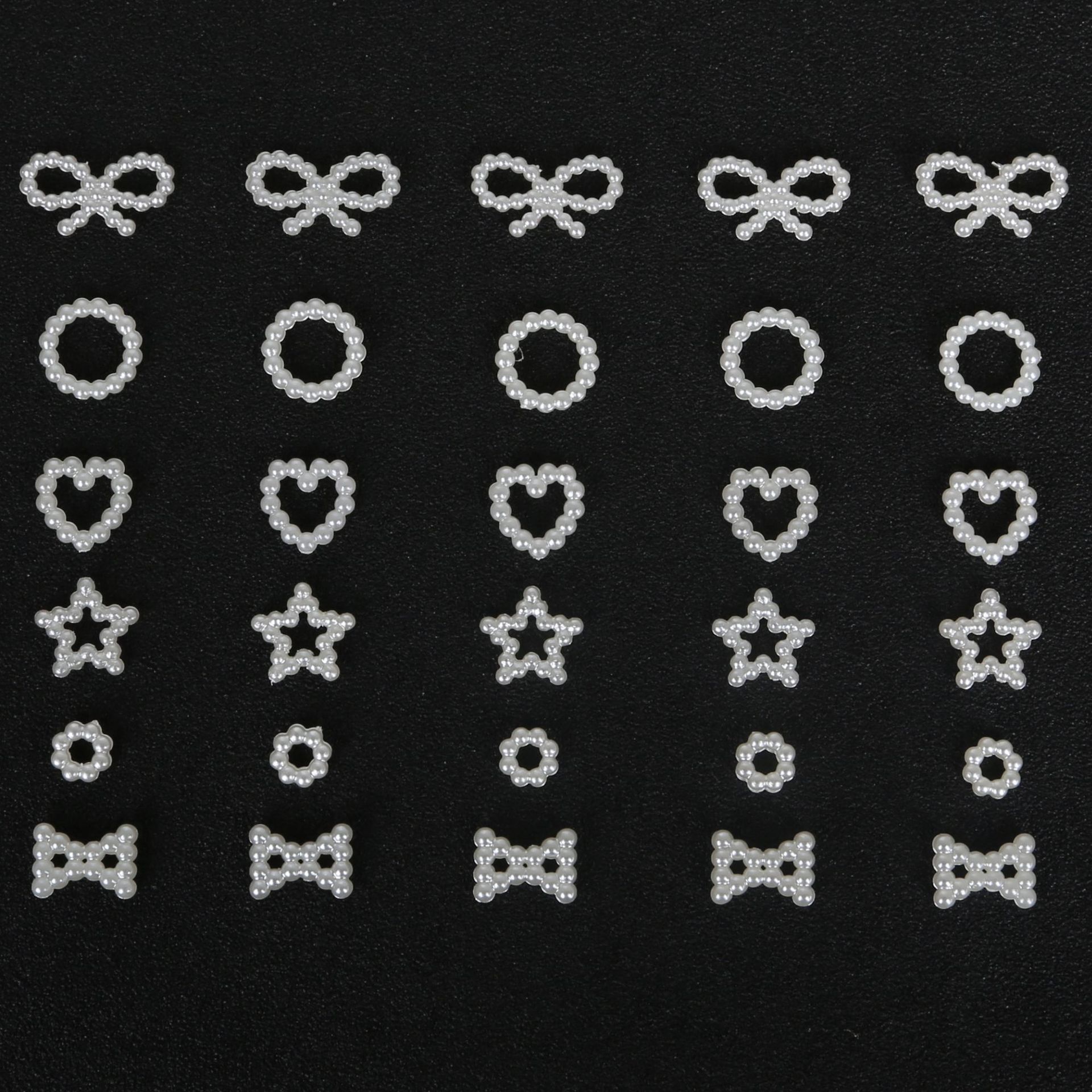 100 diy ABS pearl bow five-pointed star heart-shaped patch hair accessories