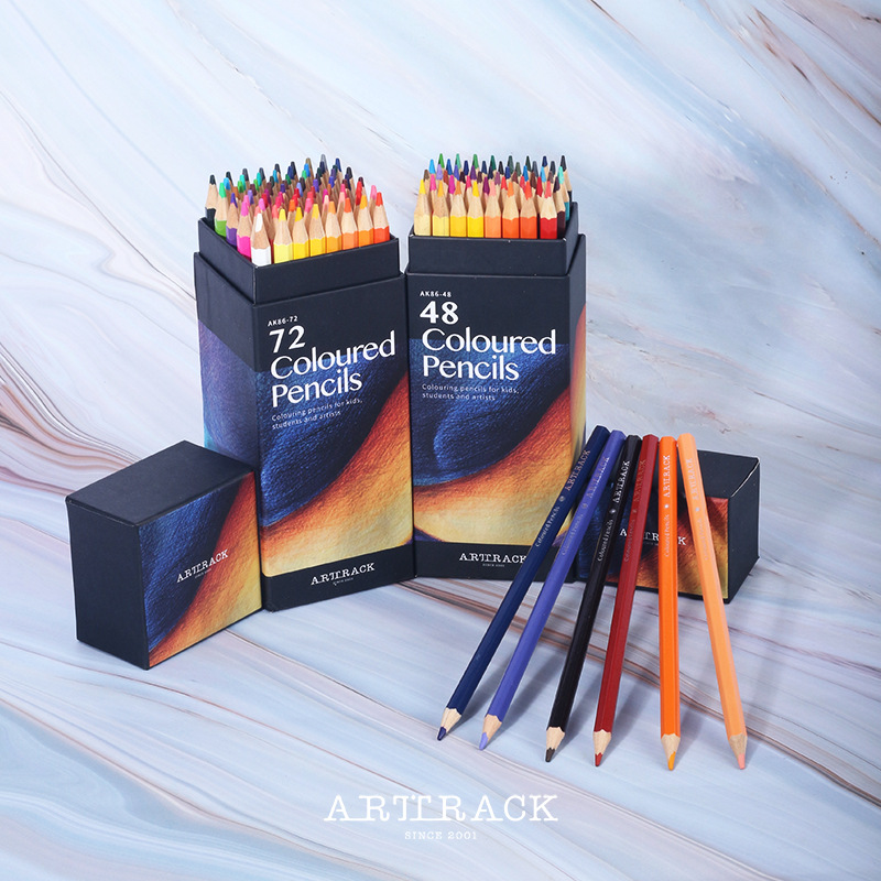 跨境爆款亚马逊彩色铅笔套装72色油性彩铅绘画彩铅笔设计师款盒装