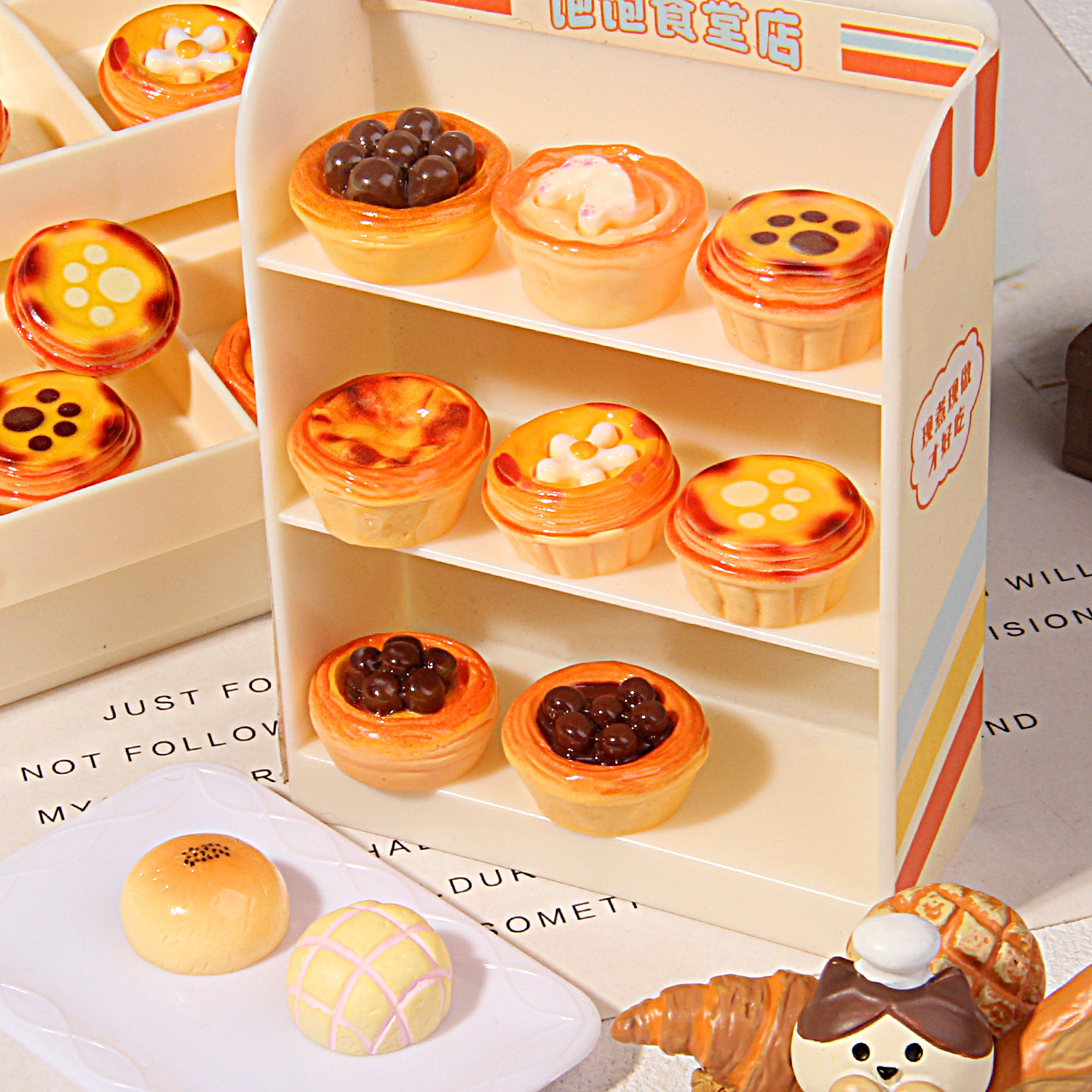 菠萝包仿真树脂食玩蛋挞蛋黄酥食玩diy娃娃屋发夹diy过家家