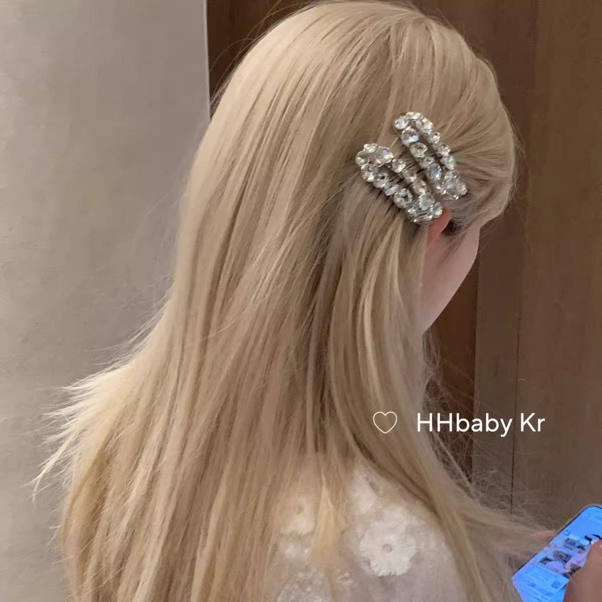 High-end style, super side zircon oval hair clip, makeup bangs hair clip, ins style side clip, stylish pic 4