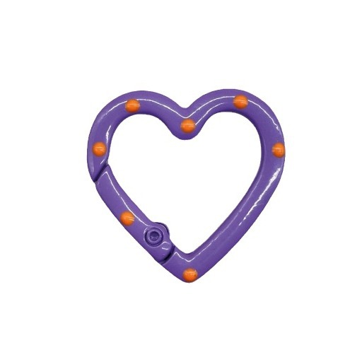 diy decorative accessories for heart-shaped hand-painted oil-dripping spring buckles and spring rings with heart-shaped openings and baked paint keychains Item Picture