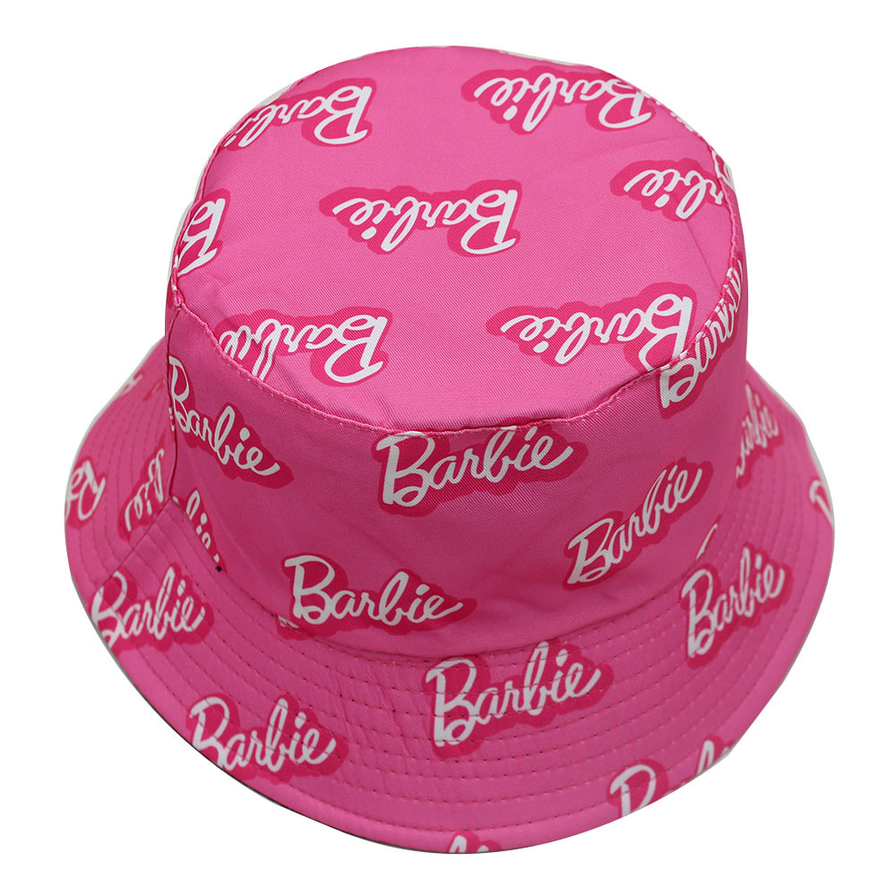 Cross-Border New Barbie Pink Printed Fisherman Hat Macaron Color Women Casual Fashion Pot Hat Trend details Picture
