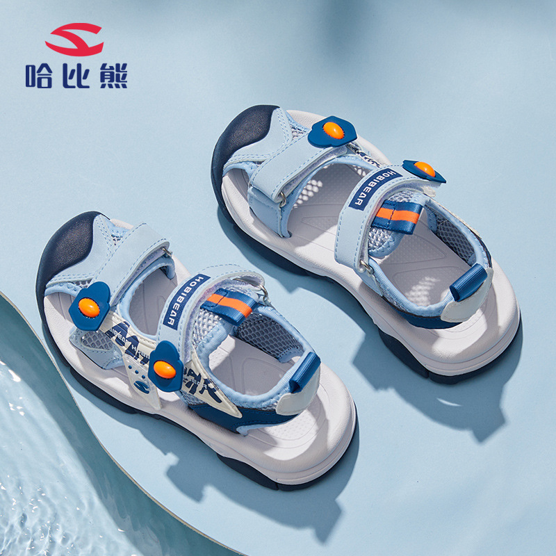 哈比熊童鞋2022夏季新款包头凉鞋男童休闲沙滩鞋女童凉鞋现货代发详情图3