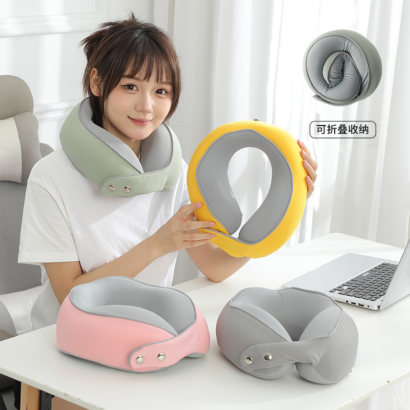 Wholesale Of Memory Foam U-Shaped Pillows, Travel Portable Neck Pillows, Office Nap Neck Protectors, Portable Storage Aircraft Pillows details Picture