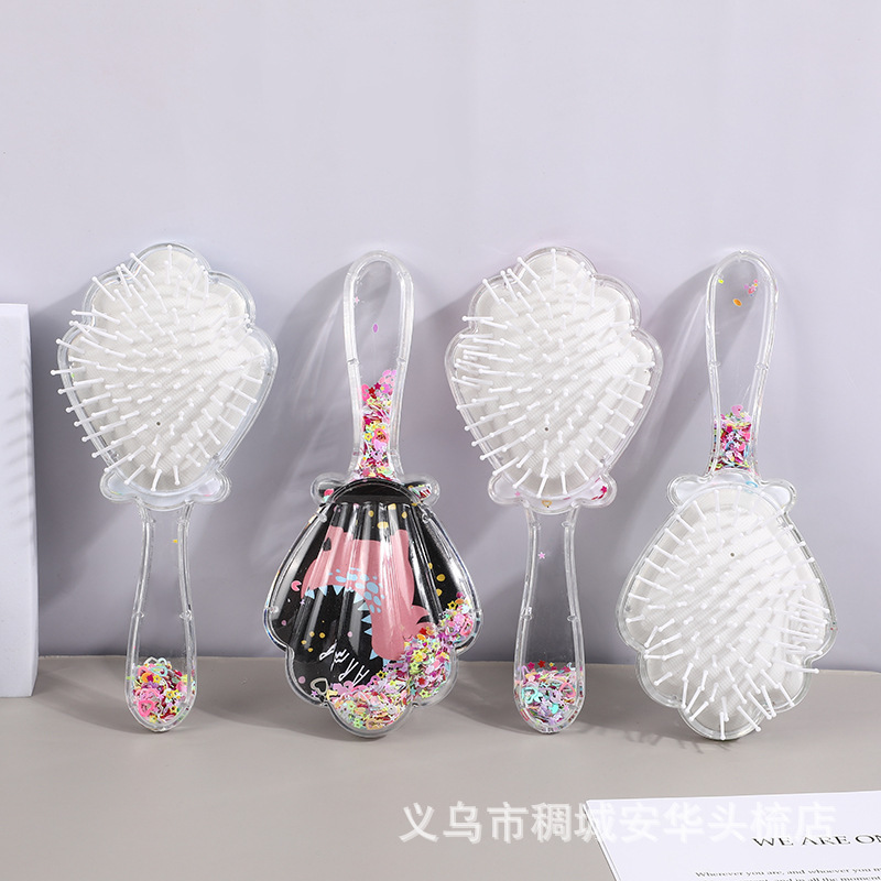 Internet Red Cute Little Dinosaur Quicksand Air Bag Comb Girl Heart Fashion Hair Comb Skin Massage Comb Multi-Color Optional details Picture