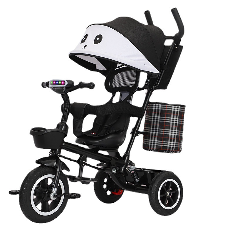 厂家供应儿童三轮车脚踏车1-3-6岁折叠宝宝婴儿手推车带蓬 可代发详情图5