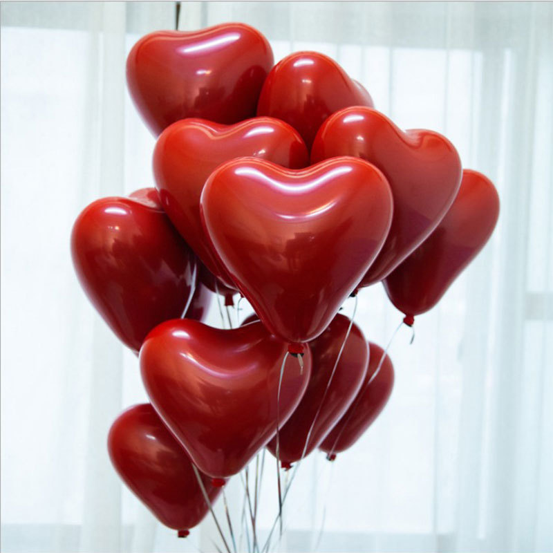 批发石榴红爱心气球婚庆生日派对装饰用品2.2g双层宝石红心形气球详情图1