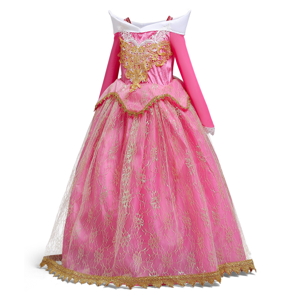 Amazon Girls' Princess Dress Autumn Edition Aurora Princess Christmas Performance Dress Ice and Snow Children's Clothing in stock Item Picture
