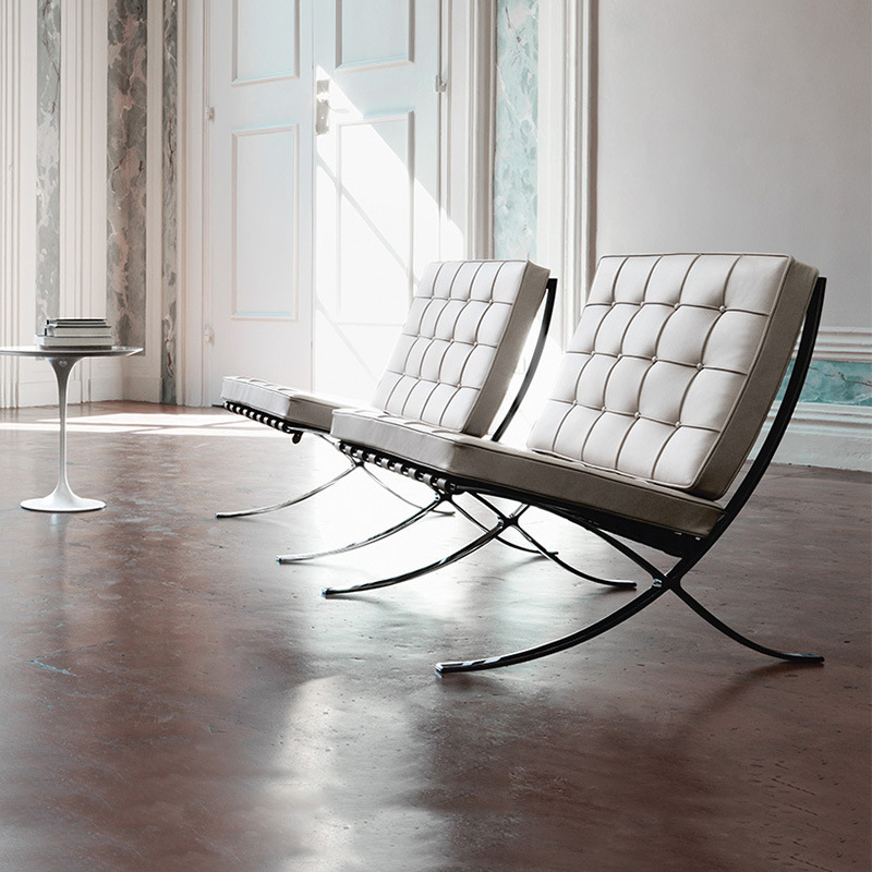 Star Factory Barcelona Chair Designer retro leather modern simple Barcelona living Room Single Casual sofa chair Specification image