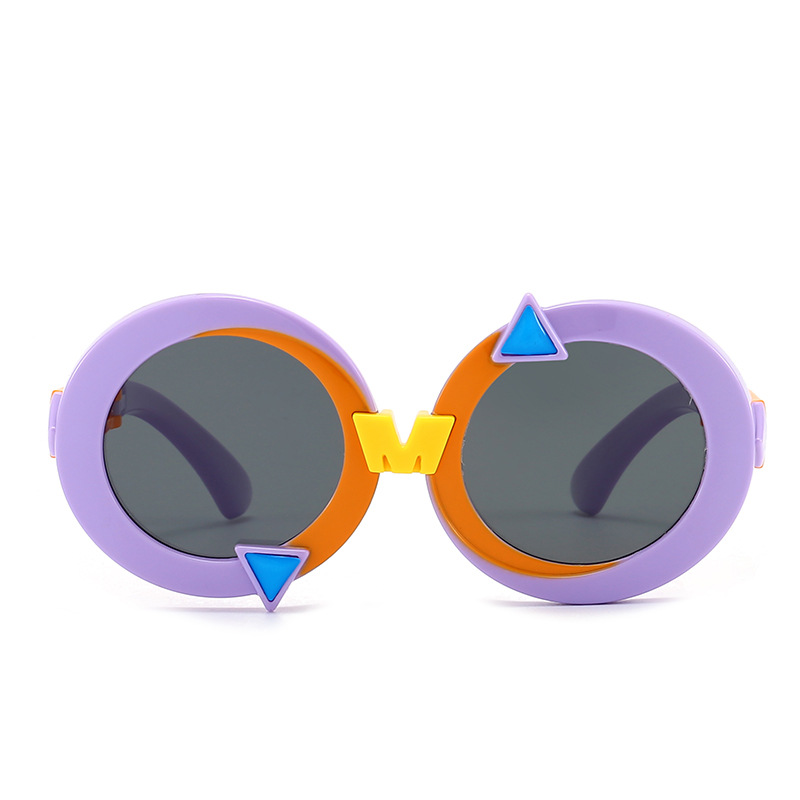 New Manufacturers Wholesale Silicone Polarized Children's Sunglasses Large Frame Round Sunglasses Baby Sunglasses 8-057 Specification drawing