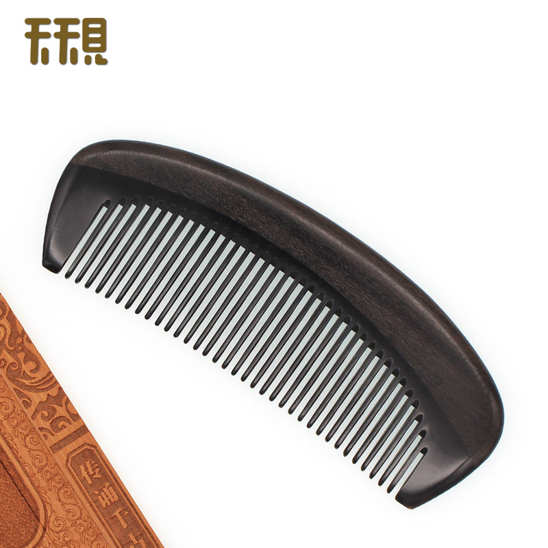 Every Day To See The Wood Comb Manufacturers Direct To Shen Gui Bao Angle Comb Splicing Comb Handless Fine Teeth Bag Comb Can Be Engraved And Painted Specification drawing