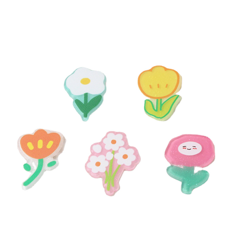 Cute cartoon flowers, tulips, acrylic bouquets, sheet tiles, DIY accessories, hair clips, headwear accessories materials Item Picture