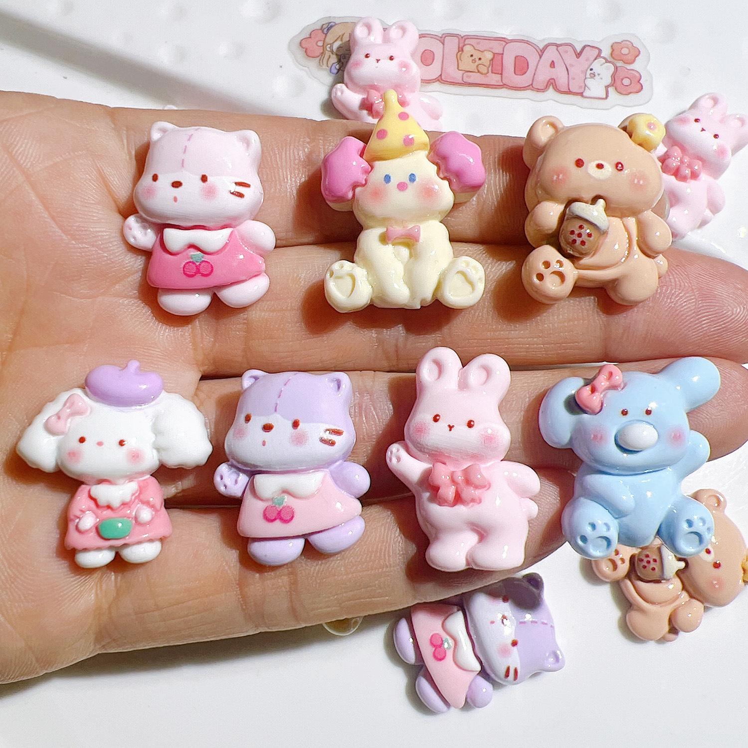 树脂饰品配件批发diy配件手工材料鞋扣帽子奶油胶贴片帽子狗