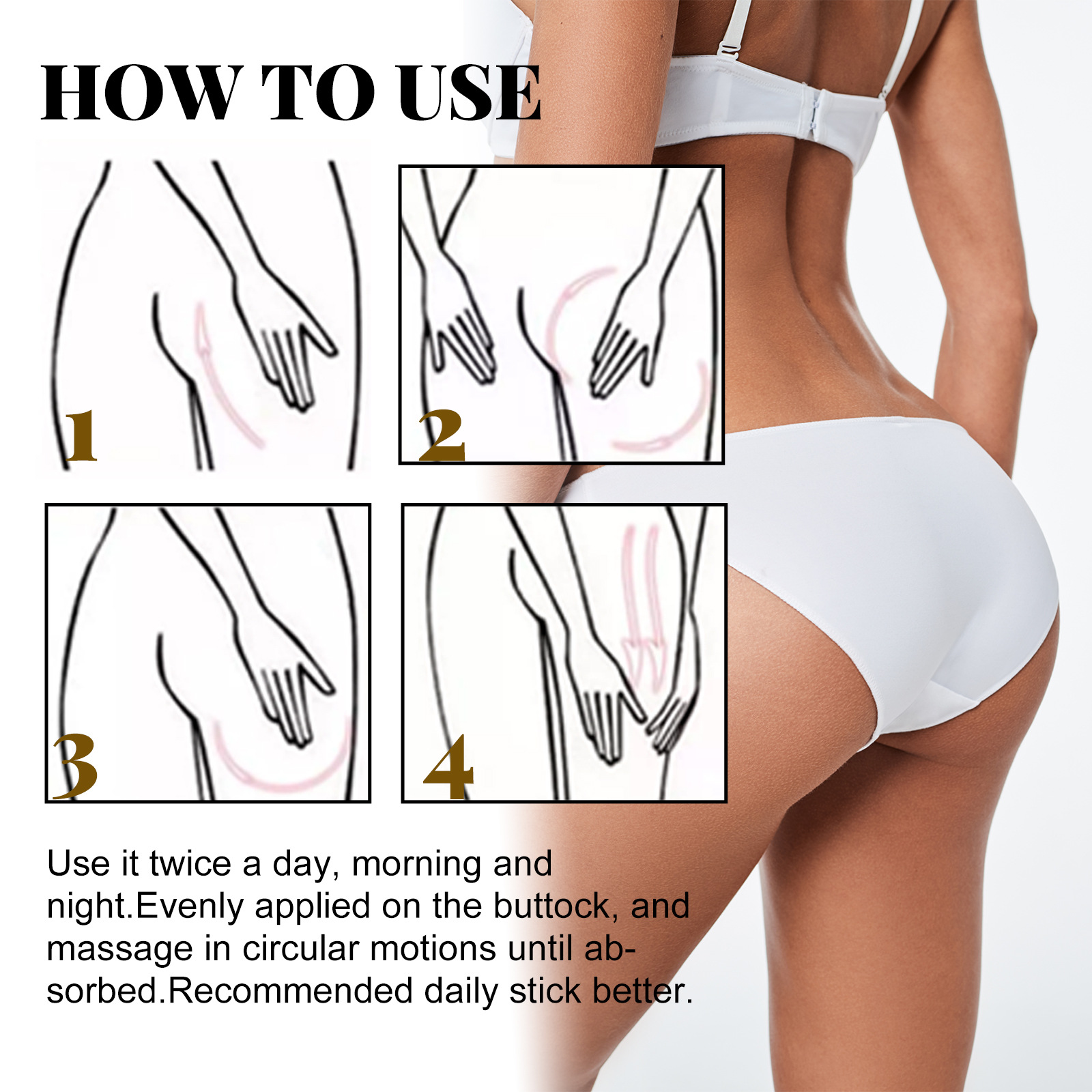 Eelhoe Butt Essential Oil Lift Firming Buttocks Massage Highlights The Curves Of Buttocks And Buttocks Moisturizing Treatment Specification drawing