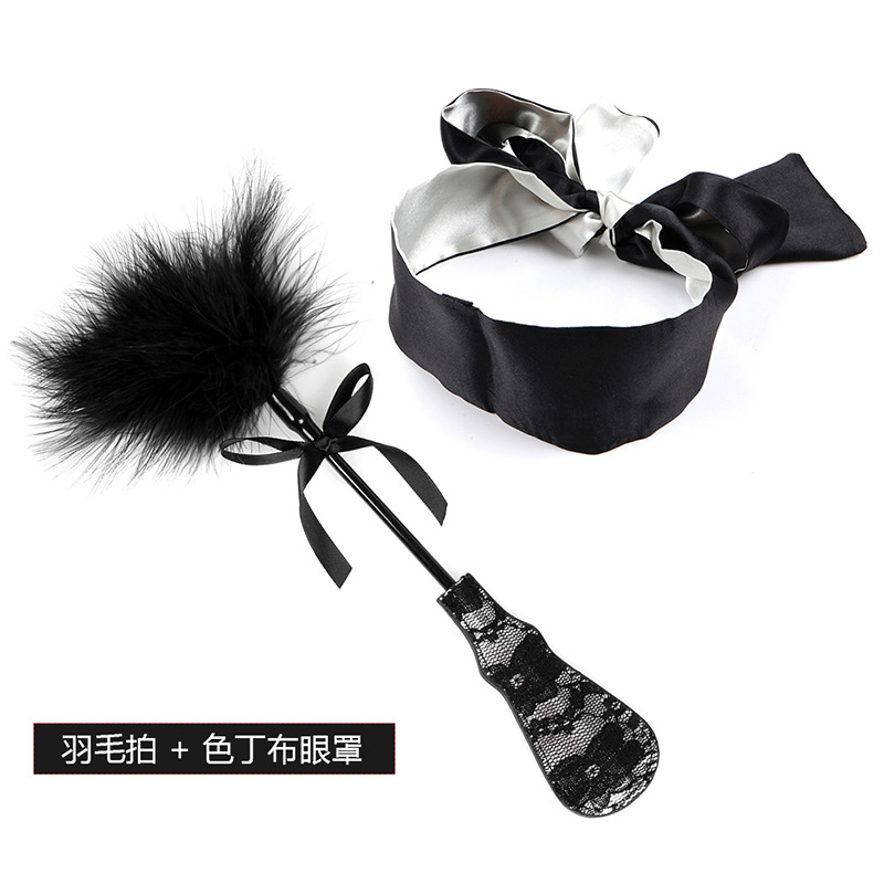 sm Couple Lace feather hand Patting Eye Mask set couple bed game tease feather adult sex toys full figure