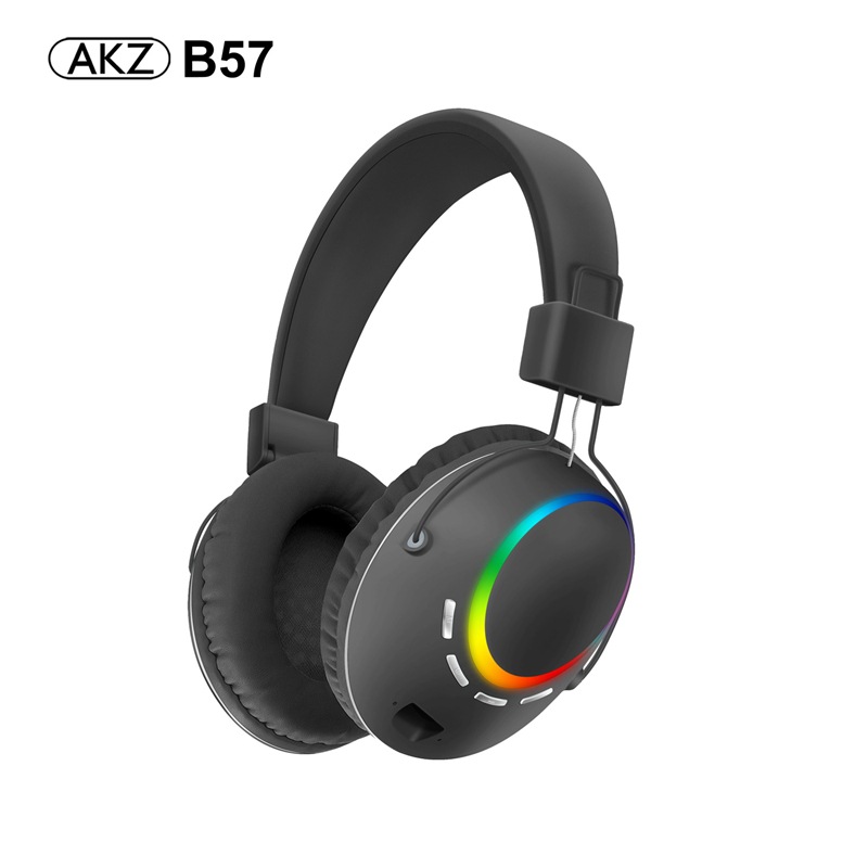 The new cross-border AKZ-B57RGB light-emitting over-ear wireless Bluetooth headphones offer a cool 20-hour battery life. TF details Picture