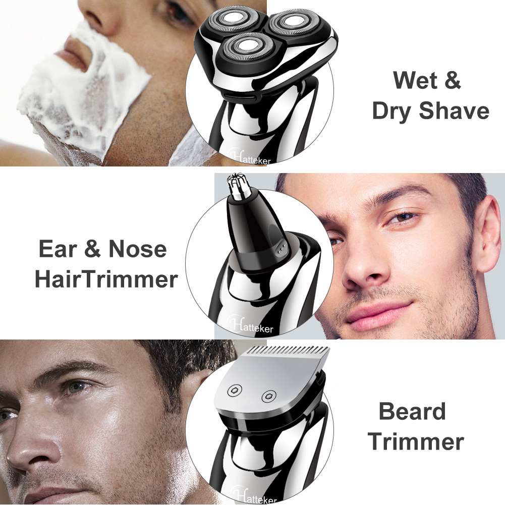 HATTEKER's new electric shaver, multi-functional three-in-one men's razor, and water-washable nose hair trimmer Application Scenario