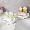 Light luxury and cute flower soap box, no water accumulation, bathroom and toilet home double-layer draining soap rack without drilling Application Scenario