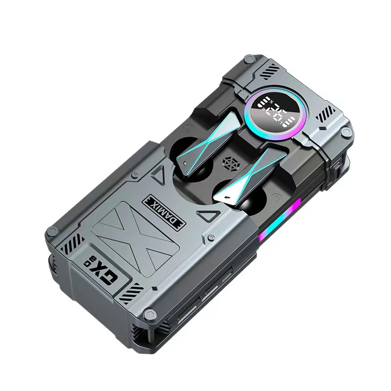 Mecha-style wireless Bluetooth headphones, semi-in-ear, noise-cancelling for gaming and sports, new model, ultra-long battery life, no delay Item Picture