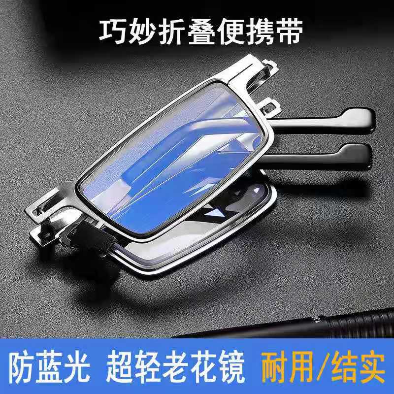 Folding reading glasses for men, high-definition anti-blue light, ultra-light screw welded point metal reading glasses, square, round and multi-sided details Picture