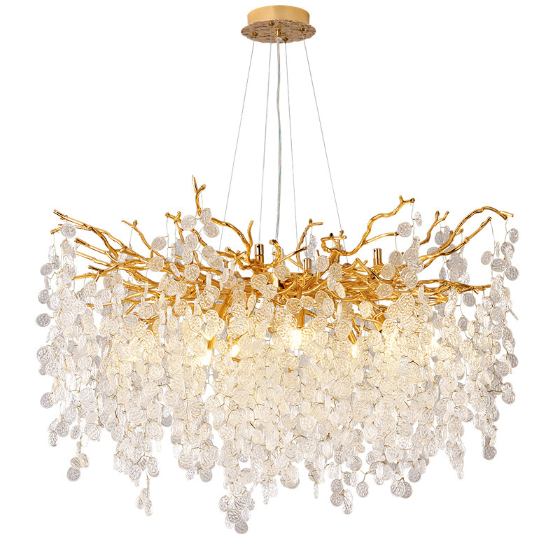 Cross-Border Amazon Crystal Lamp Living Room Modern Dining Room Atmospheric Bedroom Personality American European French Villa Chandelier Item Picture