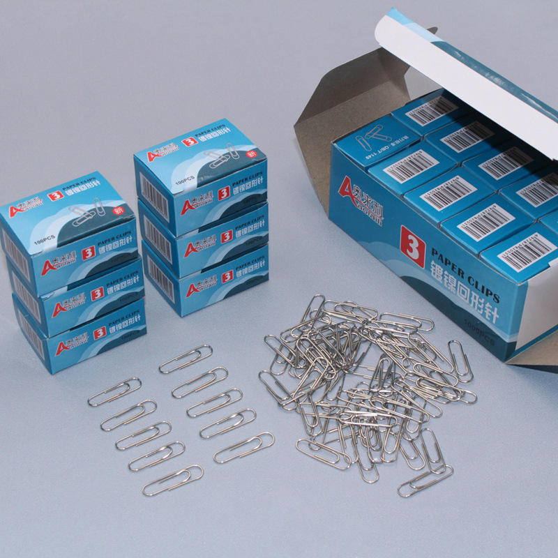 奥来利镀镍回形针约29mm银色金属回形针办公学习用品约70枚小盒装图