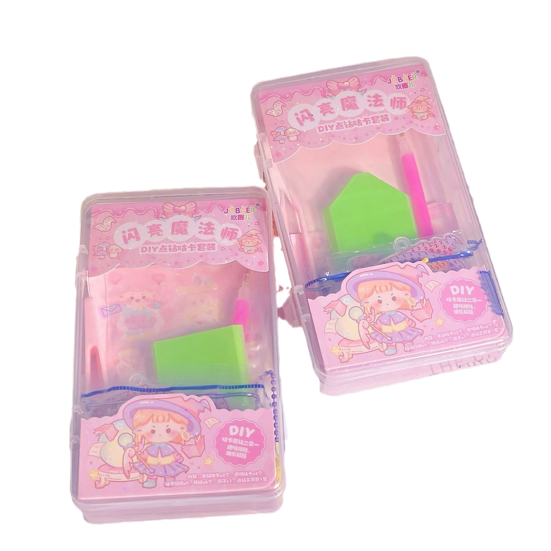 Children's Diamond Picture Goo Card Gift Box Wholesale Jiu Jiu Wonderful Paradise Series Diy Dot Drill Goo Card Sticker Set Item Picture