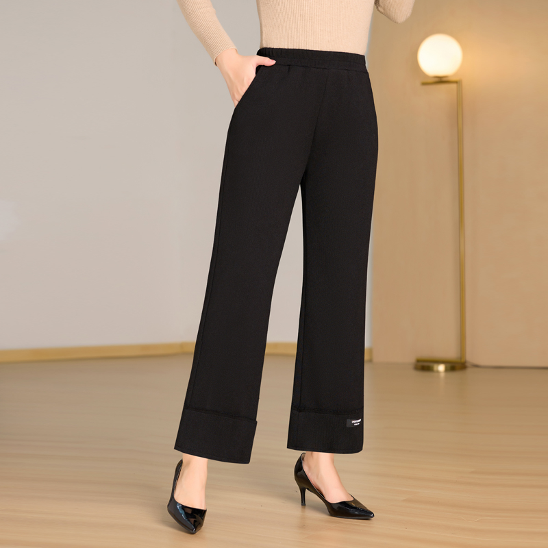 Middle-Aged And Elderly Women's Spring And Autumn New Pants Fashion Ladies Casual Pants Elastic Waist Middle-Aged Loose Mother Pants details Picture