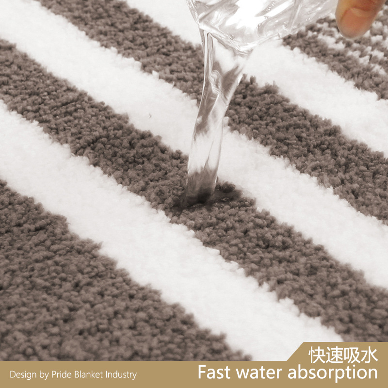 Tpr Bottom Thickness Pinstripe Floor Mat Bathroom Non-Slip Mat Kitchen Non-Slip Mat Mat Indoor Microfiber Carpet details Picture