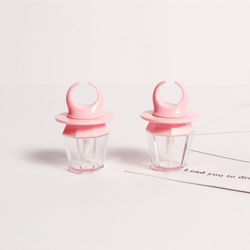 Cute pink ring lip gloss tube, large capacity 8ml lip gloss and lip gloss are available in stock