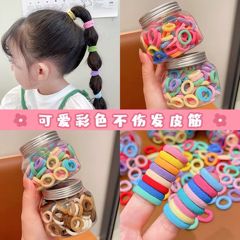 Children's Scrunchie High Stretch Hair Tie For Girls Baby Hair Tie Hair Cord Does Not Hurt Hair Cord Color Canned Small Rubber Band Hair Accessories details Picture